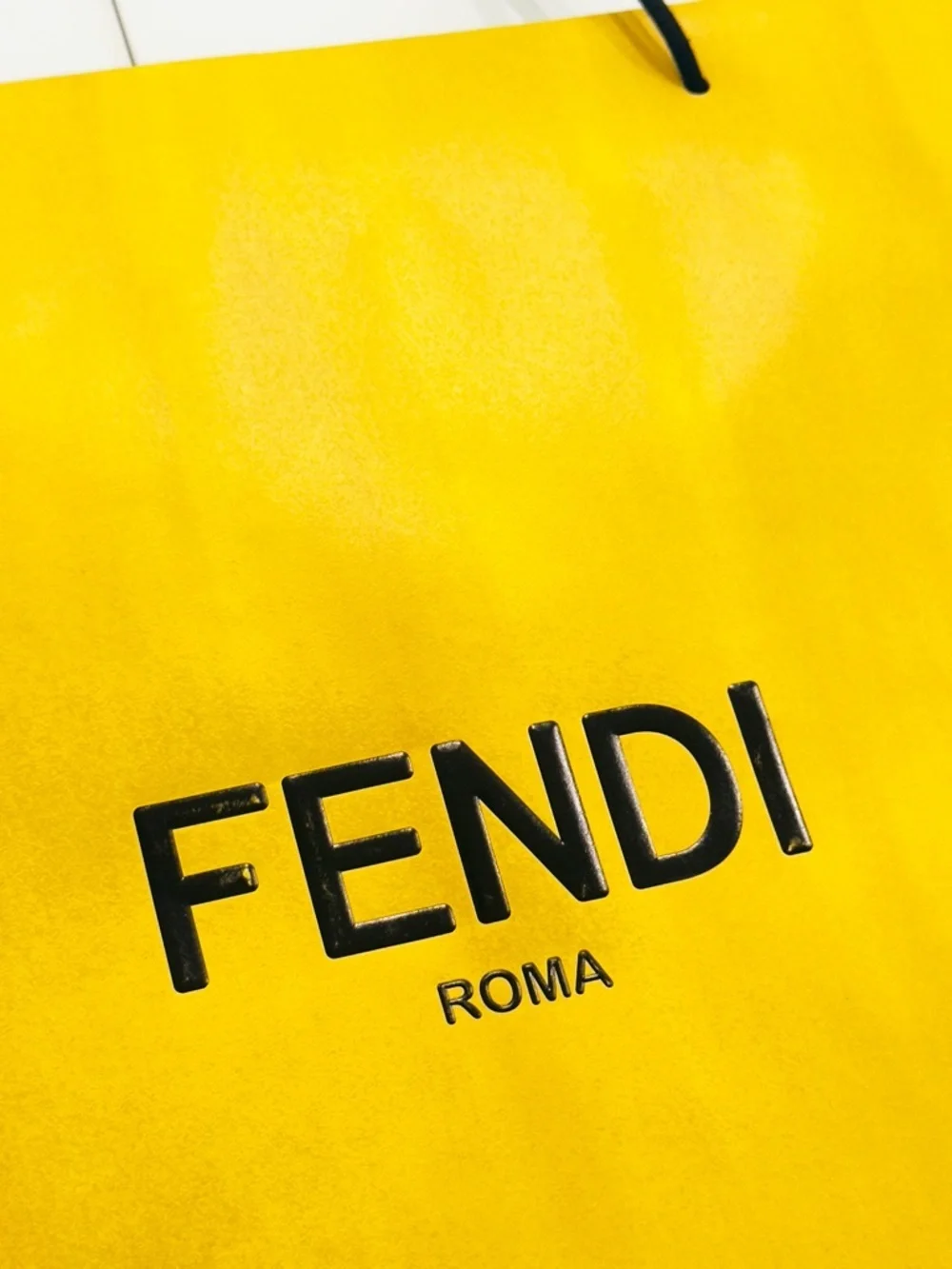 FENDI Roma Reusable Paper Shopping Gift Bag Yellow Size 22”x 18.5”x 6” Inches